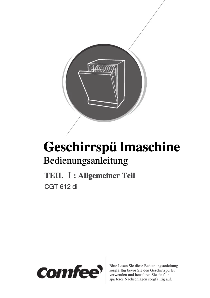 Página 1 del manual Manual de usuario Comfee CGT 612 di