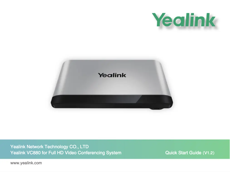 Page 1 de la notice Guide de démarrage rapide Yealink VC880
