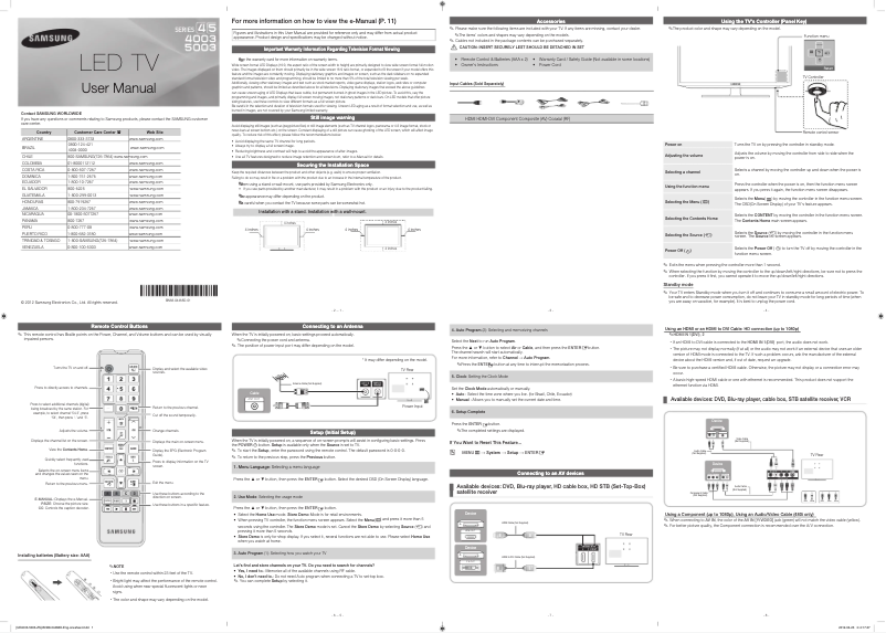 Página 1 del manual Manual de usuario Samsung UN39EH5003G