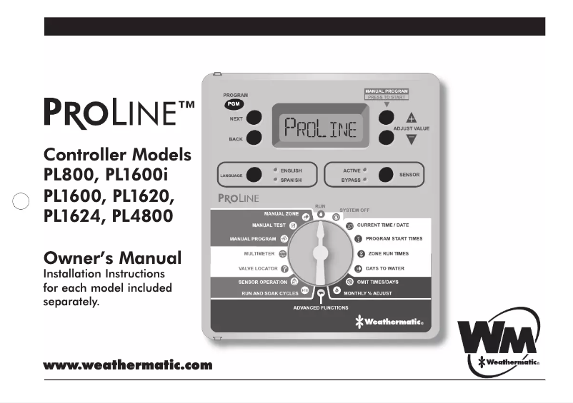 Page 1 de la notice Manuel utilisateur Weathermatic ProLine PL1600i