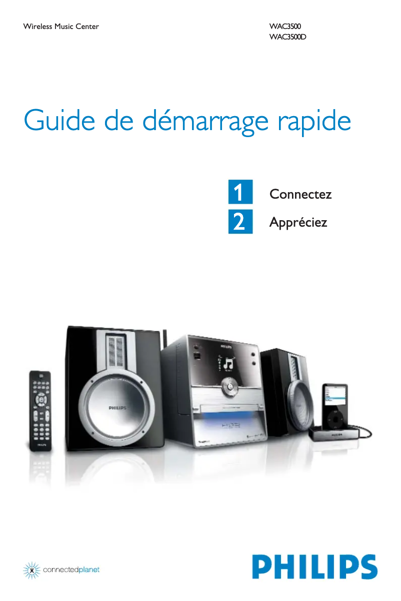 Page 1 de la notice Guide de démarrage rapide Philips Streamium WAC3500D