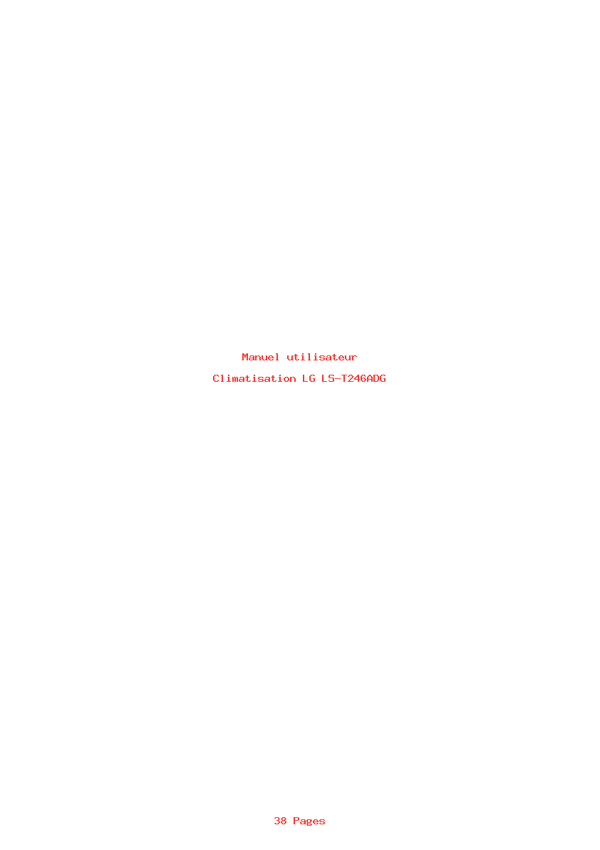 Page 1 de la notice Manuel utilisateur LG LS-T246ADG
