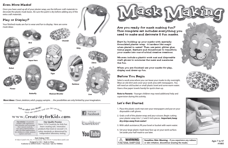 Página 1 del manual Manual de usuario Faber-Castell Mask Making