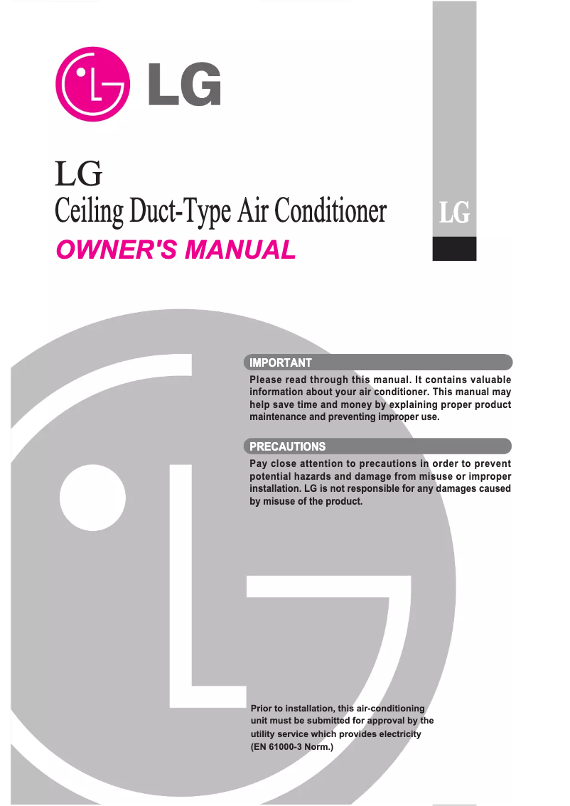 Page 1 de la notice Manuel utilisateur LG TPNC488TLC1