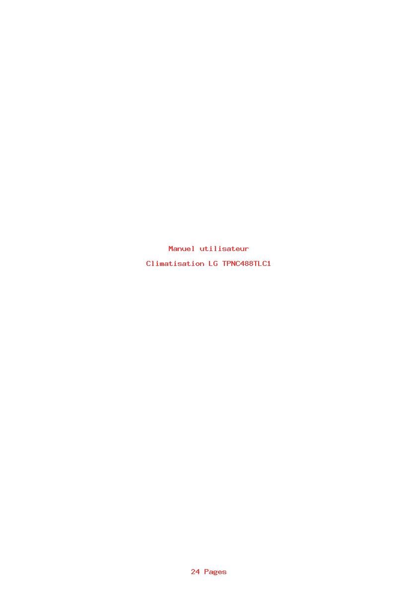 Page 1 de la notice Manuel utilisateur LG TPNC488TLC1