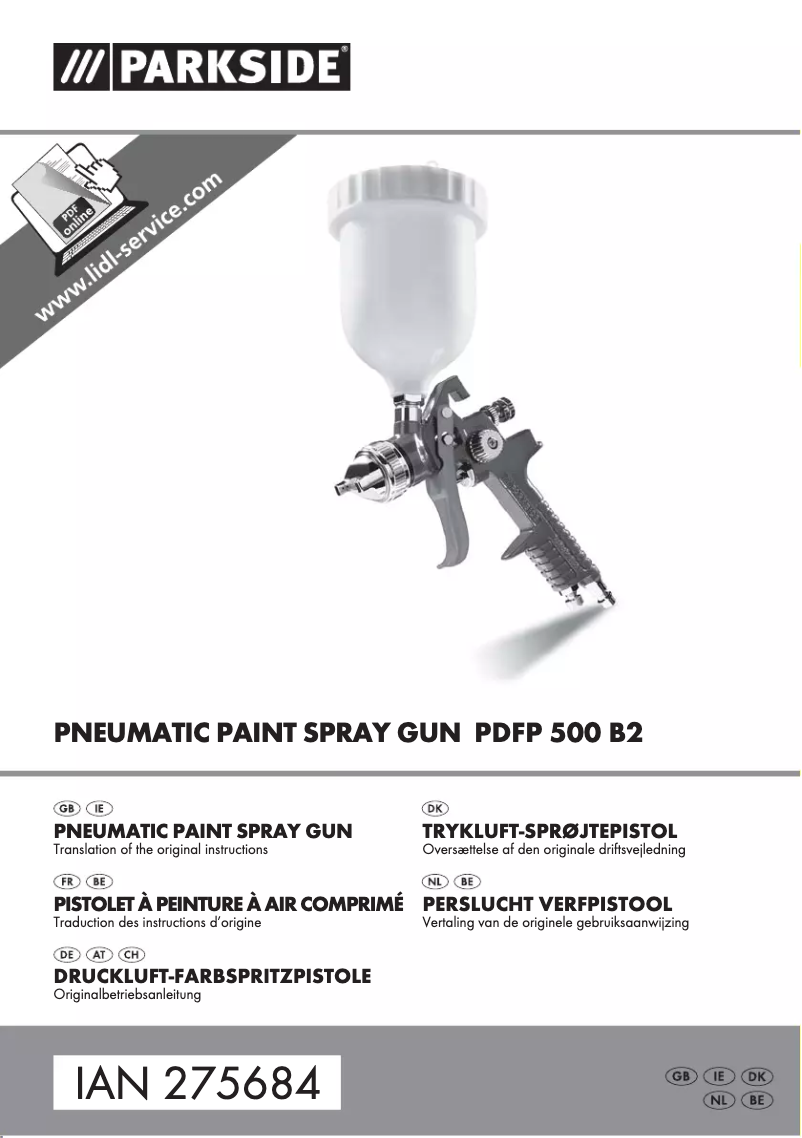 Page 1 de la notice Manuel utilisateur Parkside PDFP 500 B2