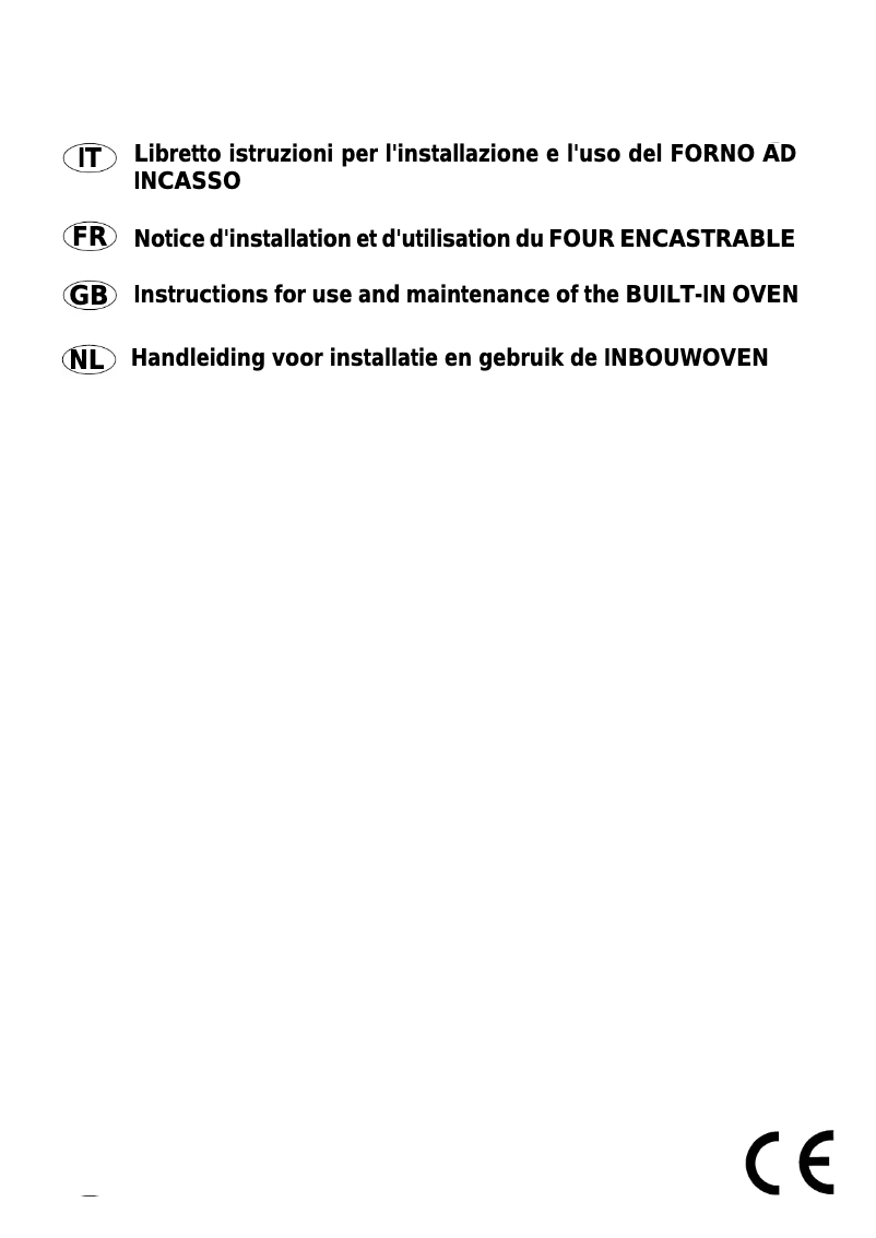 Page 1 de la notice Manuel utilisateur Bompani BO240