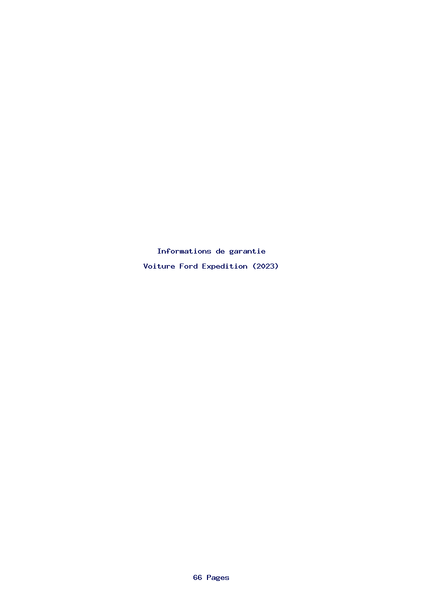 Page 1 de la notice Informations de garantie Ford Expedition (2023)