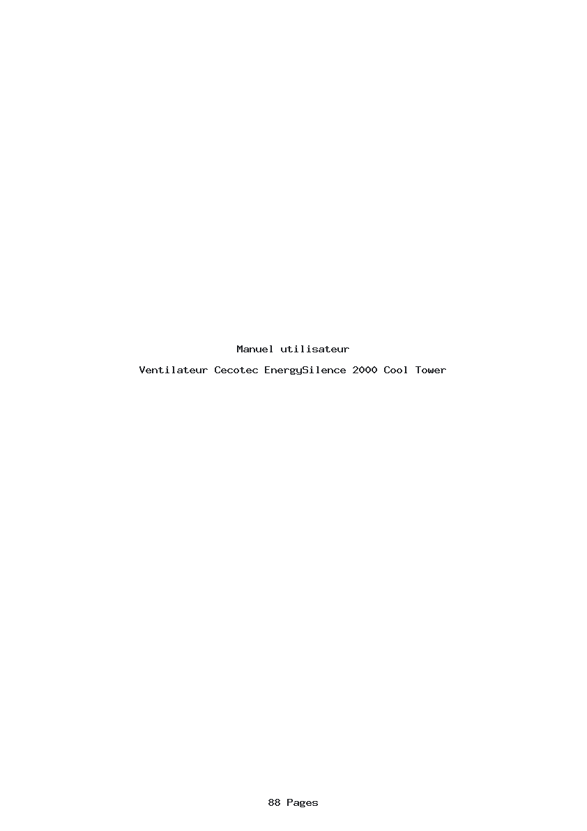 Page 1 de la notice Manuel utilisateur Cecotec EnergySilence 2000 Cool Tower