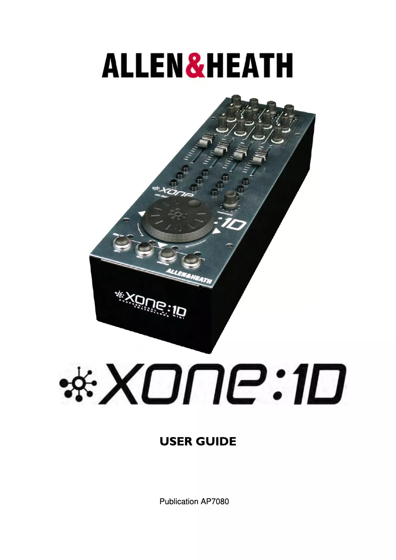 Página 1 del manual Manual de usuario Allen & Heath Xone:1D