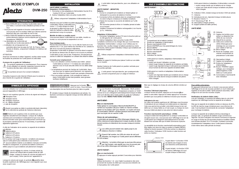 Página 1 del manual Manual de usuario Alecto DVM-250ZT