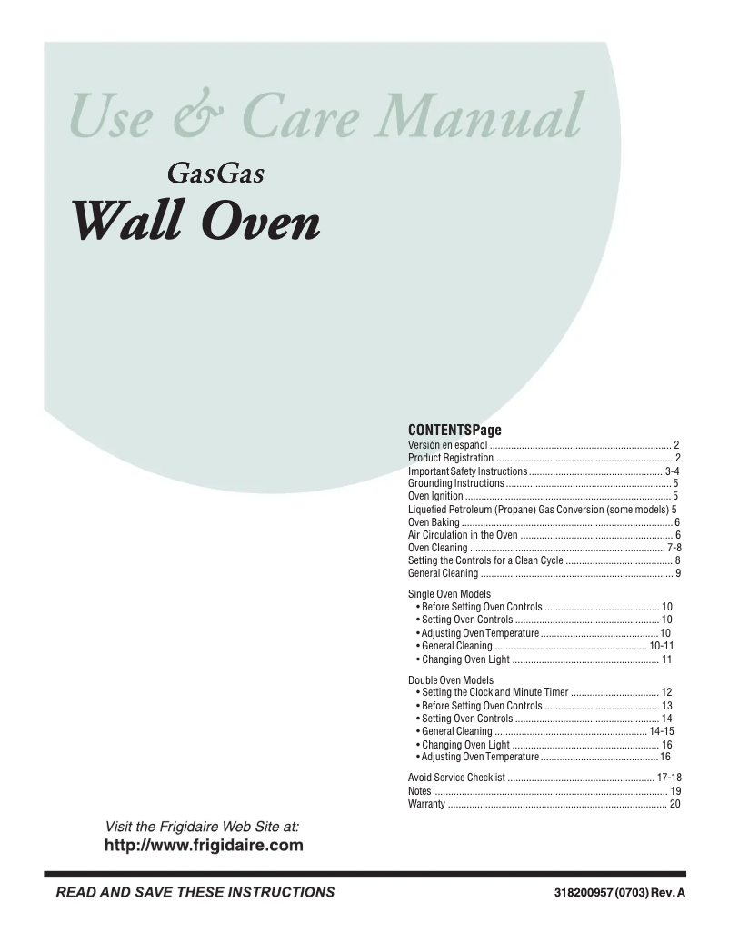 Page 1 de la notice Manuel utilisateur Frigidaire FGB24S5AS