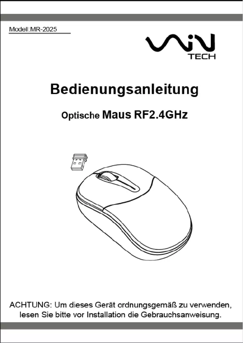 Page 1 de la notice Manuel utilisateur Wintech MR-2025