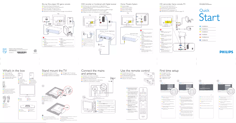 Page n°1 - Guide de démarrage rapide Philips 22PFL3403D