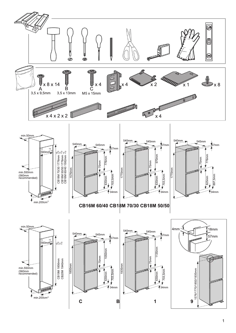 Page n°1 - Fiche technique Indesit E IB 15050 A1 D.UK