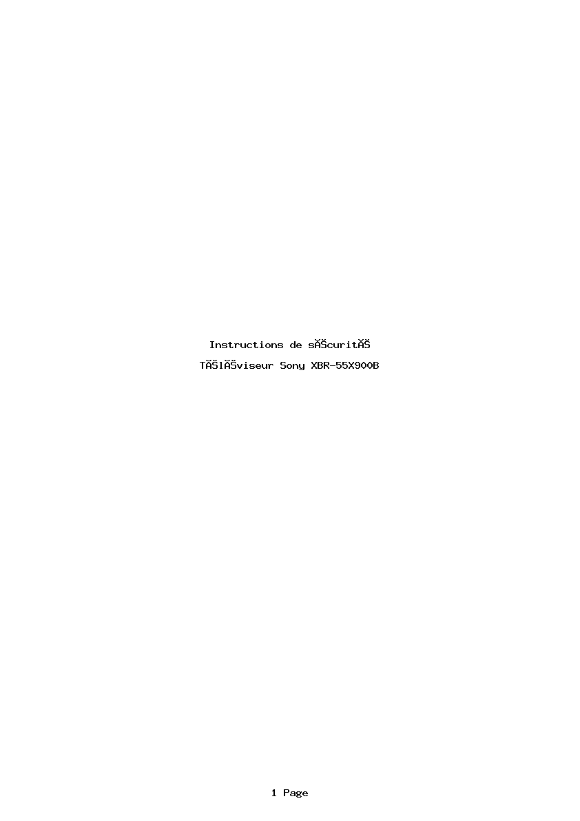 Image de la première page du manuel de l'appareil XBR-55X900B