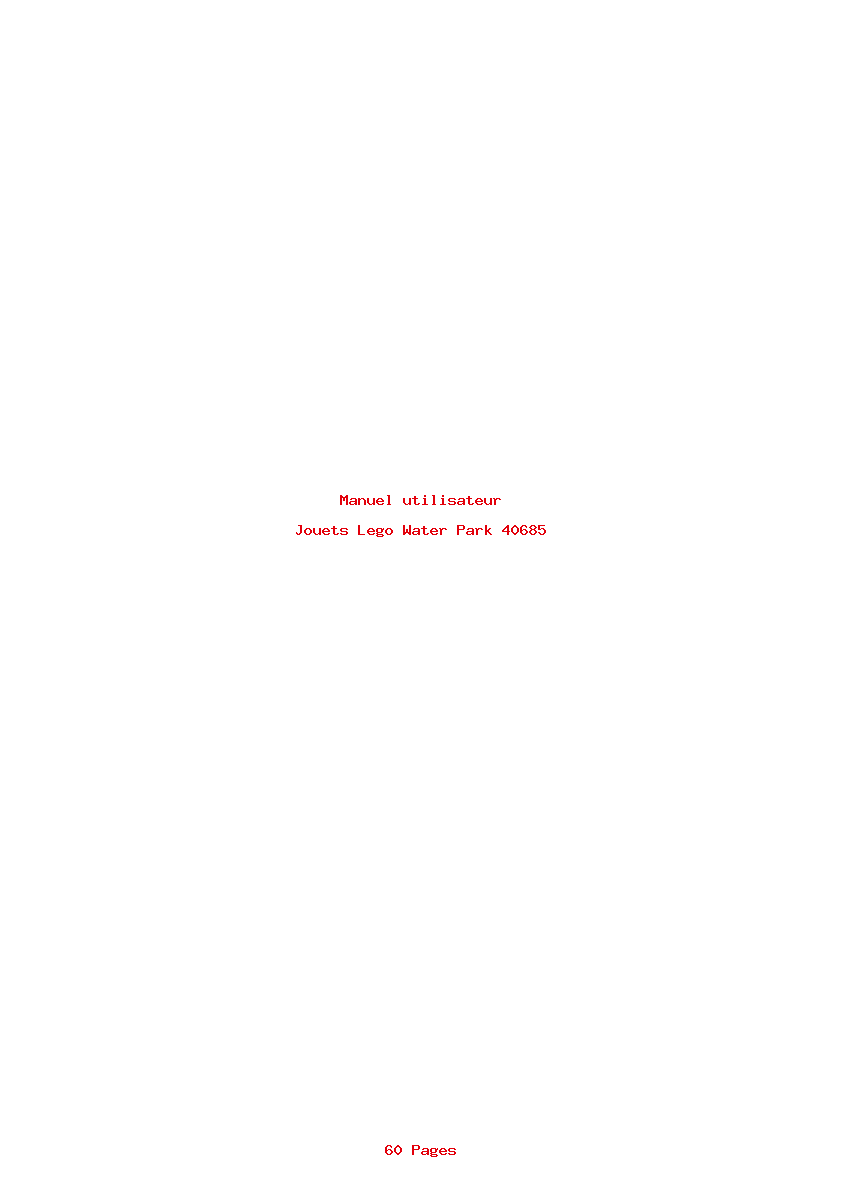 Page 1 de la notice Manuel utilisateur Lego Water Park 40685