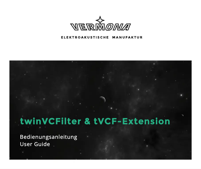 Page 1 de la notice Manuel utilisateur Vermona TwinVCFilter