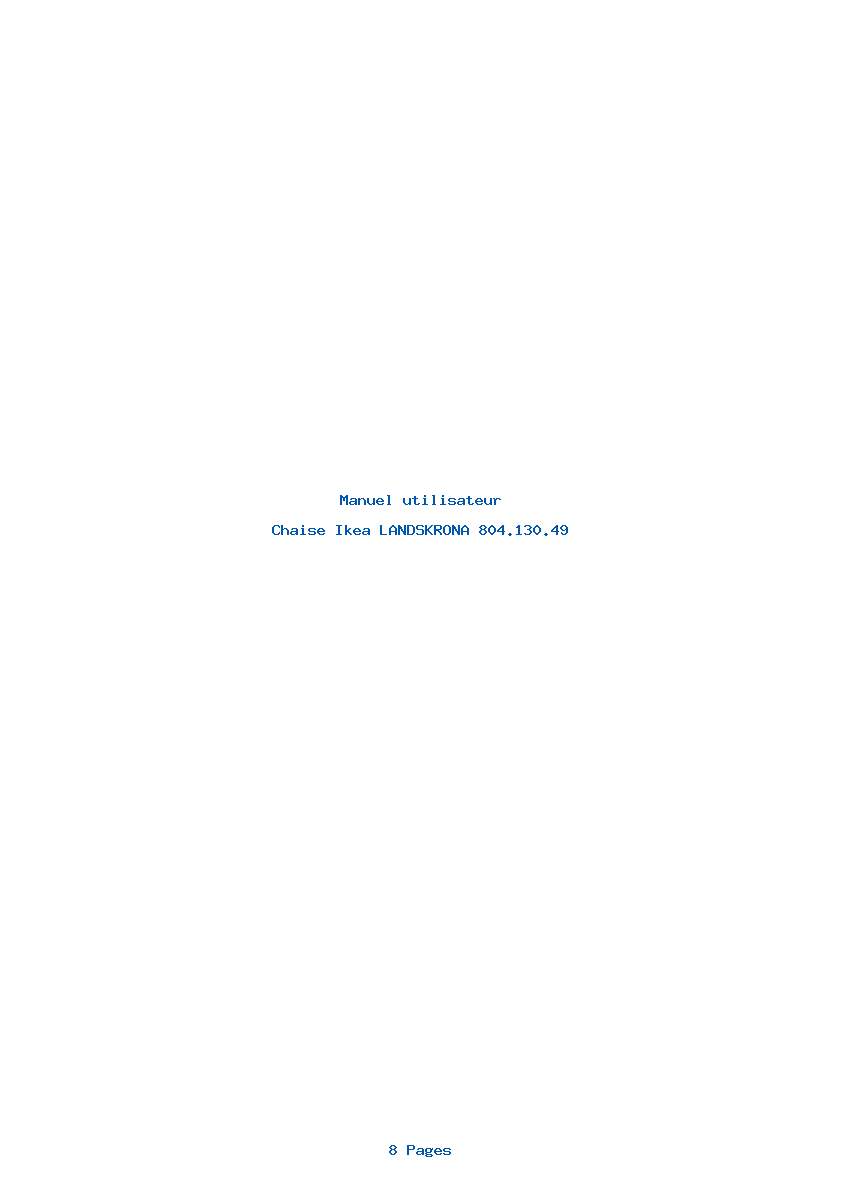 Page 1 de la notice Manuel utilisateur Ikea LANDSKRONA 804.130.49