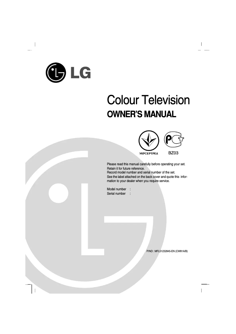 Page 1 of the manual User Manual LG S21FS6RG