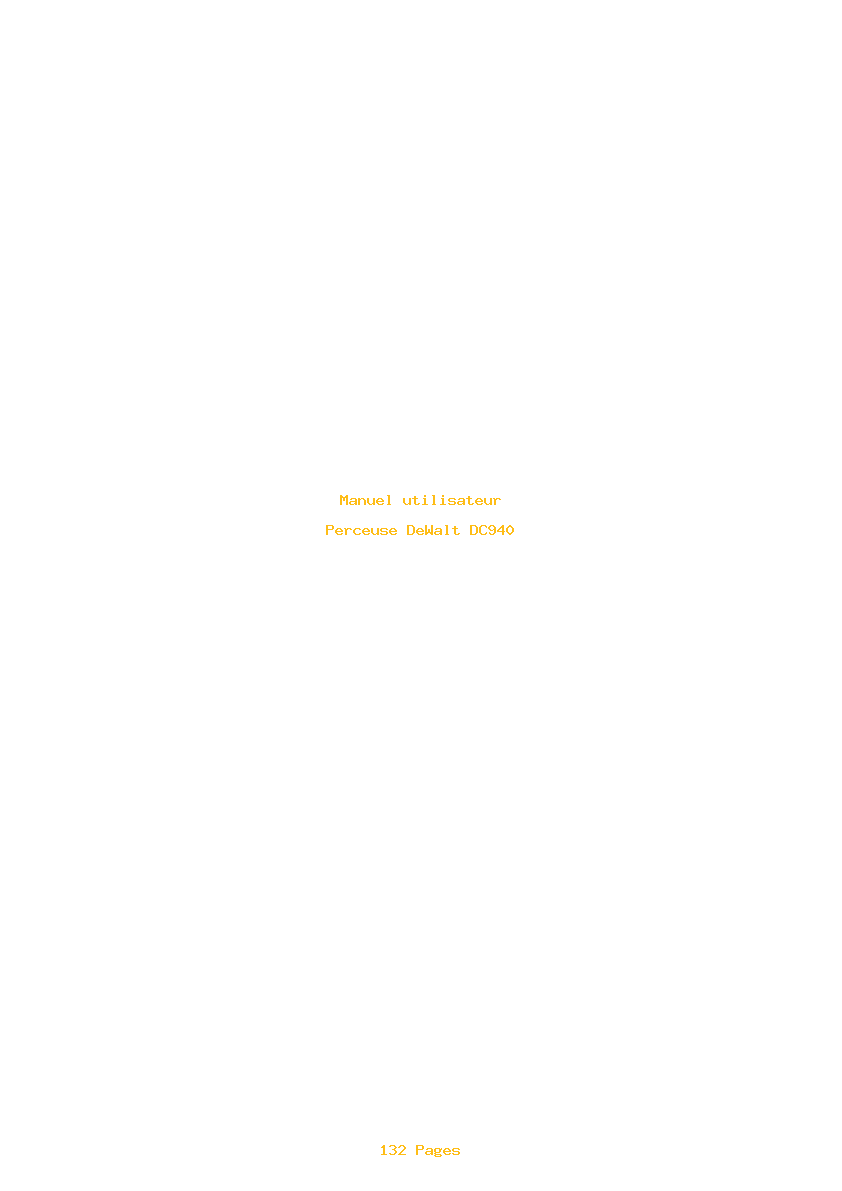 Page 1 de la notice Manuel utilisateur DeWalt DC940