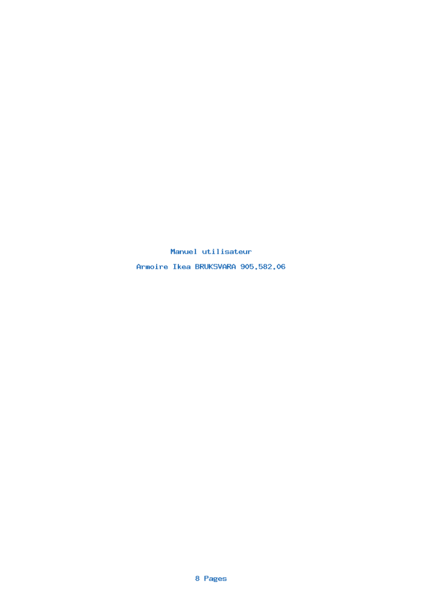Page 1 de la notice Manuel utilisateur Ikea BRUKSVARA 905.582.06