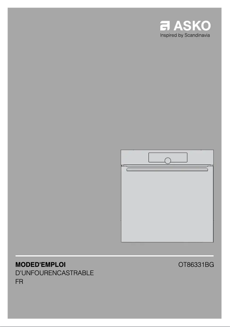 Page 1 de la notice Manuel utilisateur Asko OT86331BG