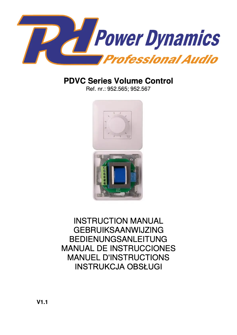 Page 1 de la notice Manuel utilisateur Power Dynamics PDVC12