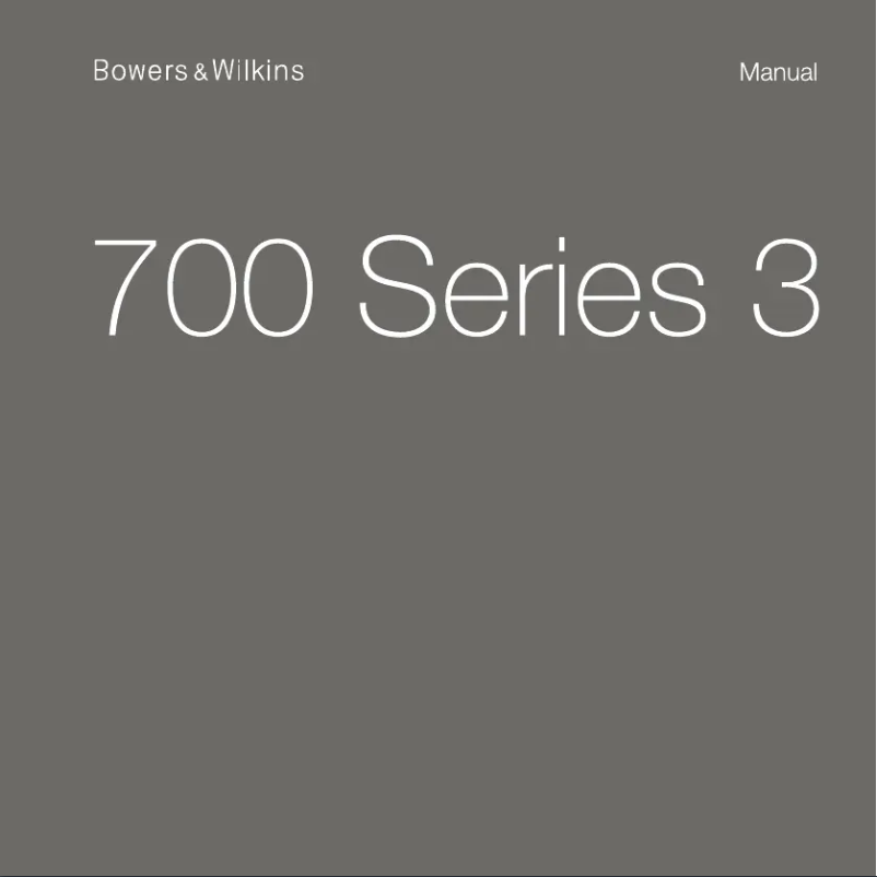 Page 1 de la notice Manuel utilisateur Bowers & Wilkins FS-700 S3