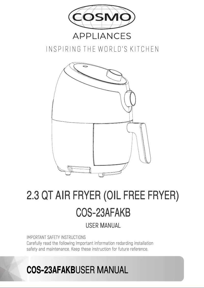 Page 1 de la notice Manuel utilisateur Cosmo COS-23AFAKB