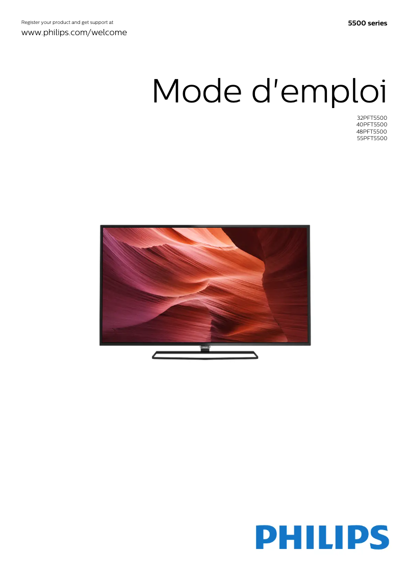 Page n°1 - Manuel utilisateur Philips 5500 series 55PFT5500