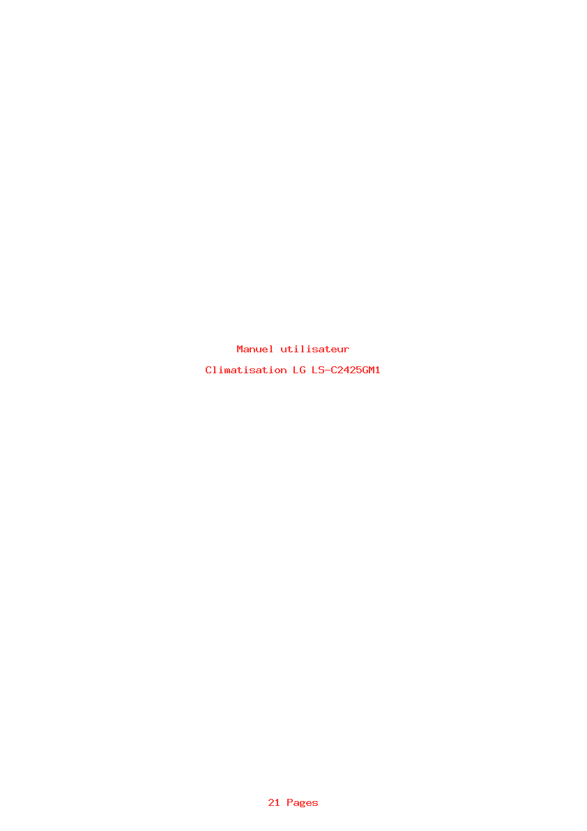 Page 1 de la notice Manuel utilisateur LG LS-C2425GM1