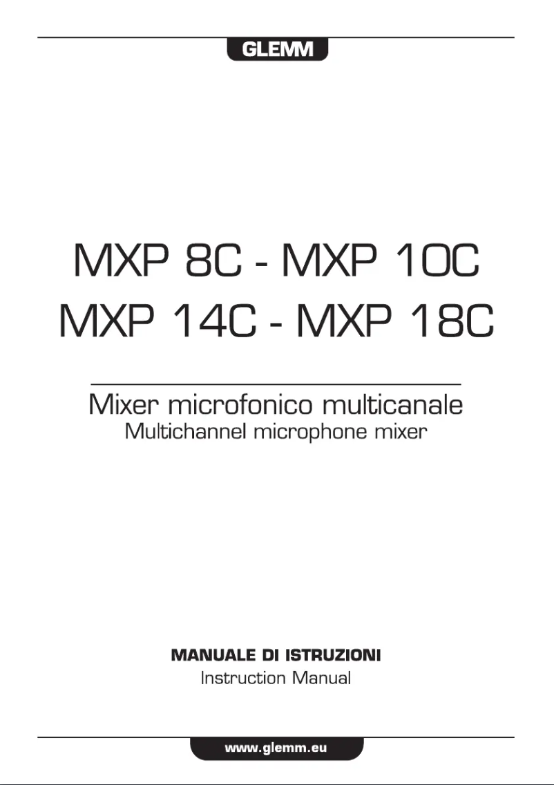 Page 1 of the manual User Manual Glemm MXP 10C