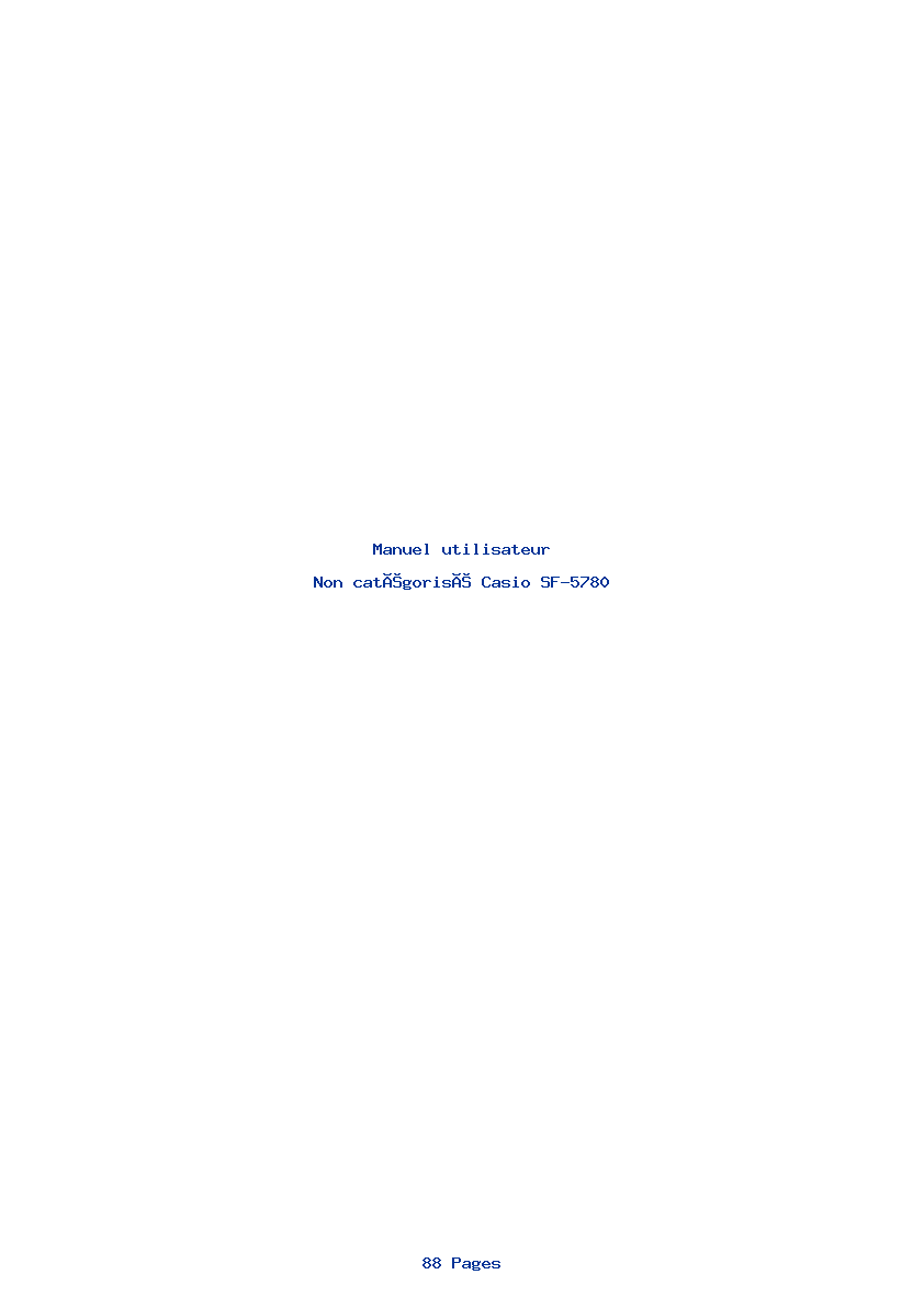 Page 1 de la notice Manuel utilisateur Casio SF-5780
