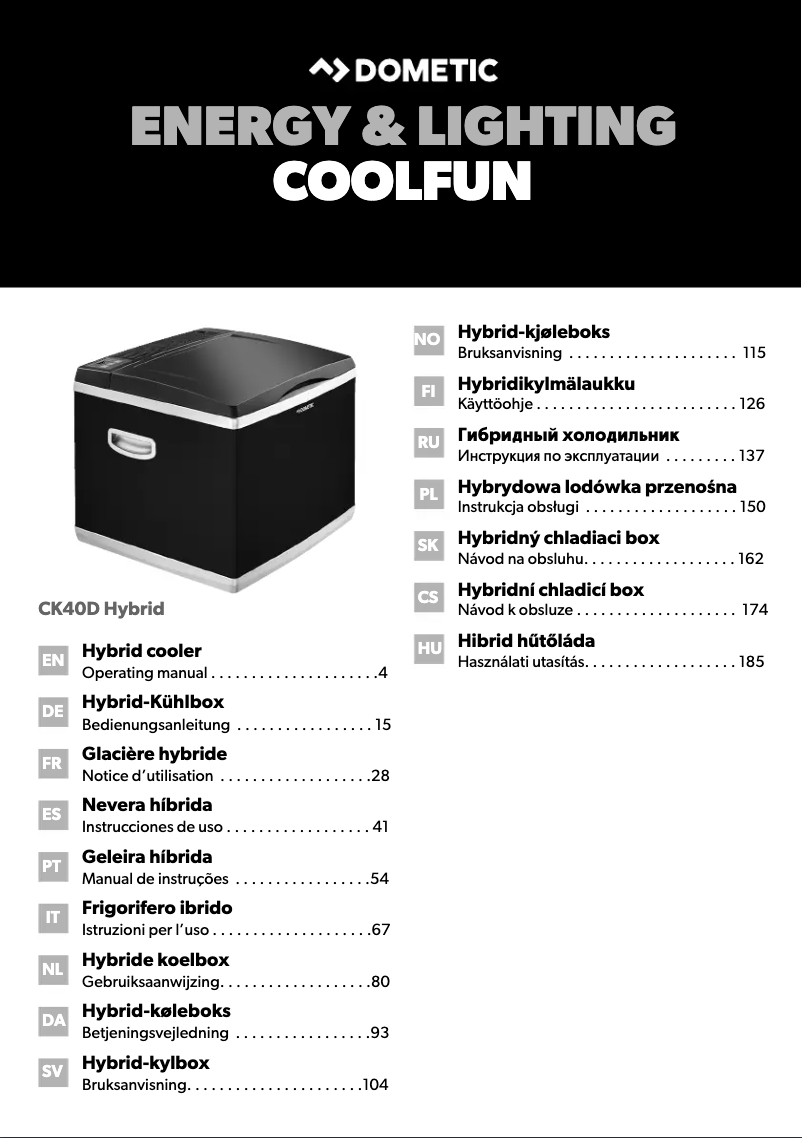 Page 1 de la notice Manuel utilisateur Dometic CK40D