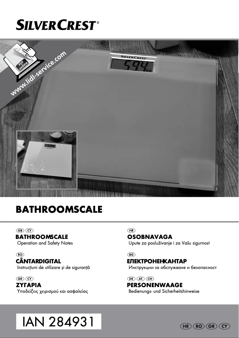 Page 1 de la notice Manuel utilisateur SilverCrest IAN 284931