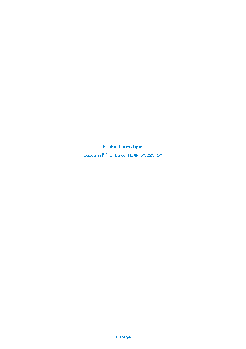 Image de la première page du manuel de l'appareil HIMW 75225 SX