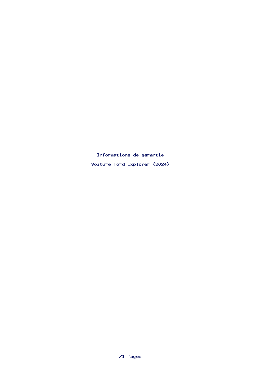 Page 1 de la notice Informations de garantie Ford Explorer (2024)