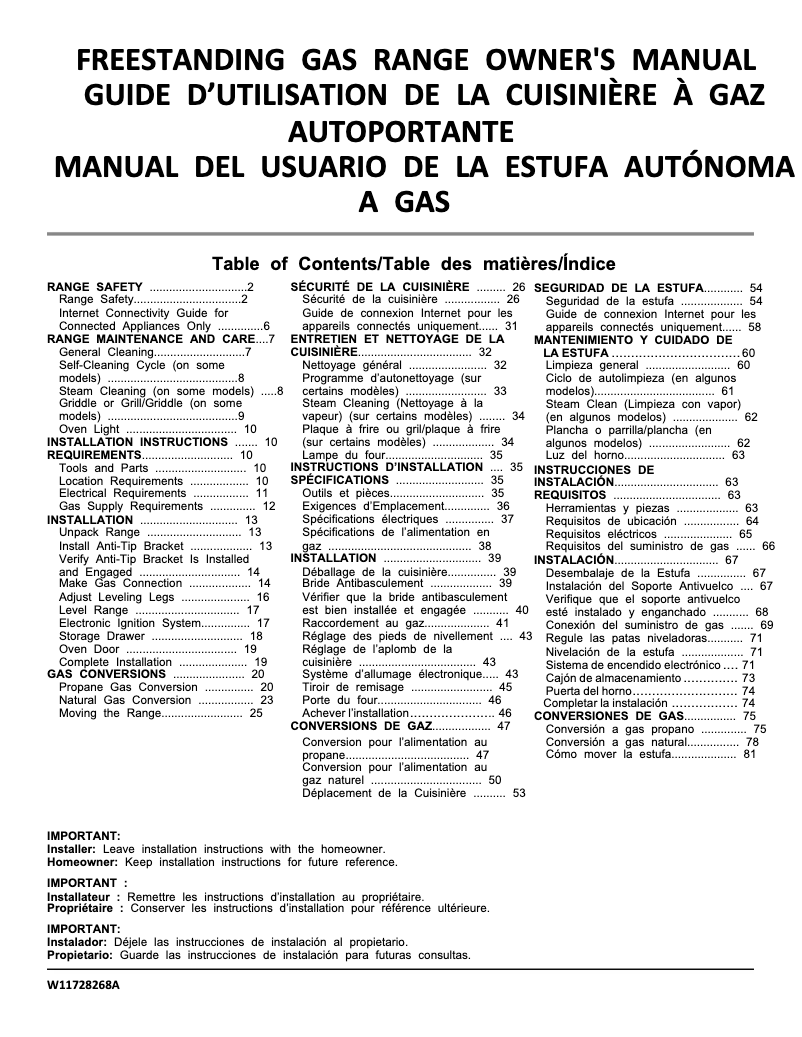 Page 1 de la notice Manuel utilisateur Maytag MFGS8030RZ