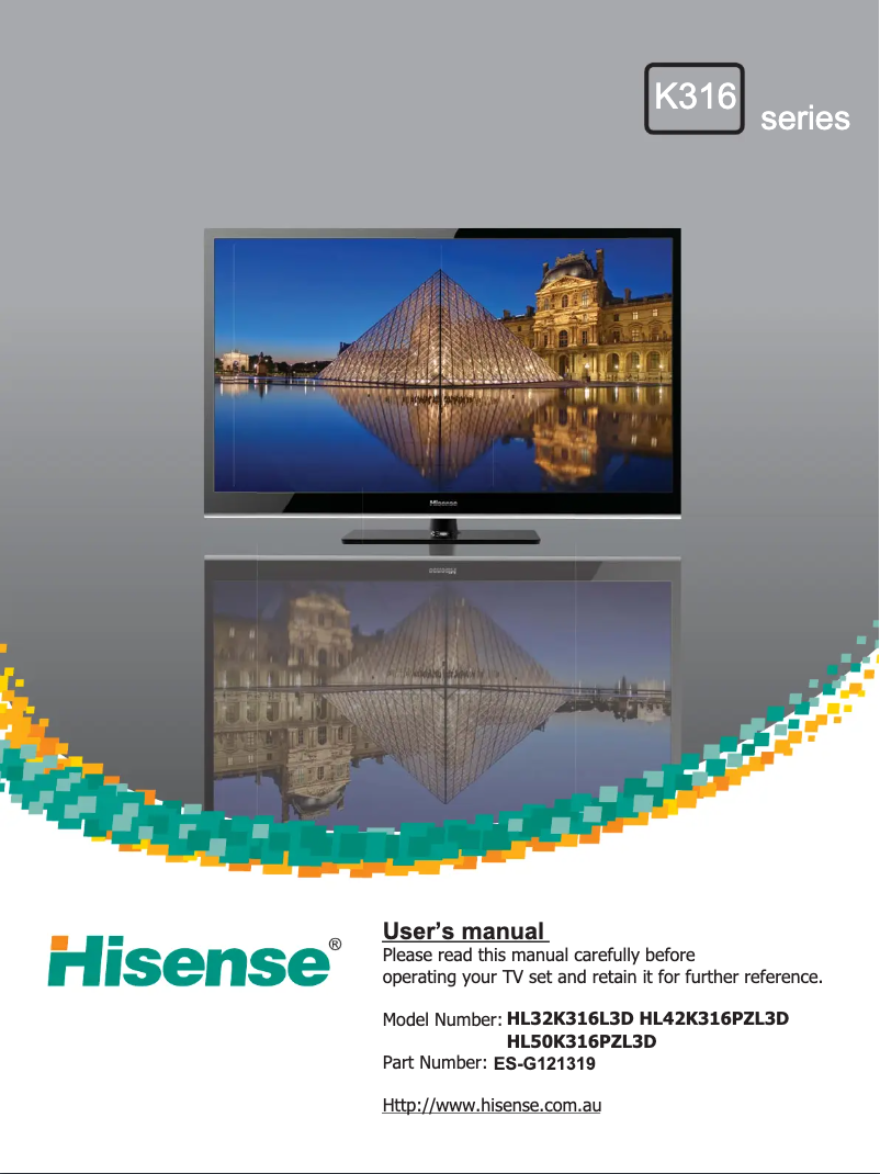 Page 1 de la notice Manuel utilisateur Hisense HL32K316L3D