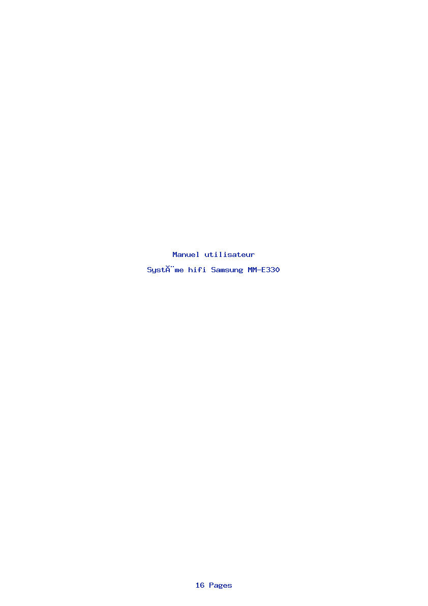 Page 1 de la notice Manuel utilisateur Samsung MM-E330