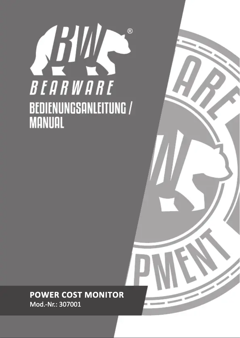 Page 1 of the manual User Manual Bearware 307001