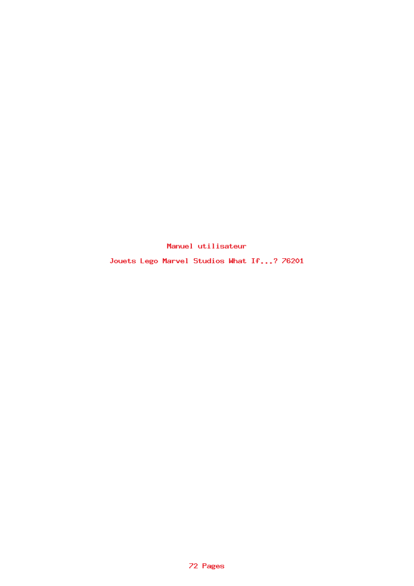 Page 1 de la notice Manuel utilisateur Lego Marvel Studios What If...? 76201