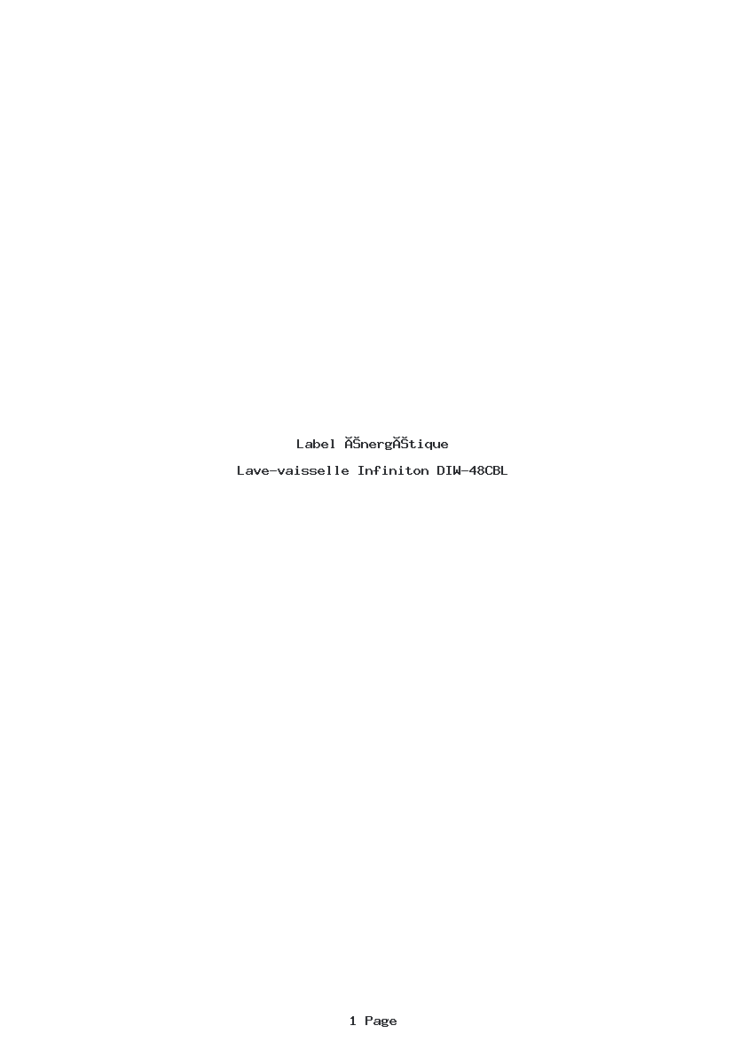 Image de la première page du manuel de l'appareil DIW-48CBL