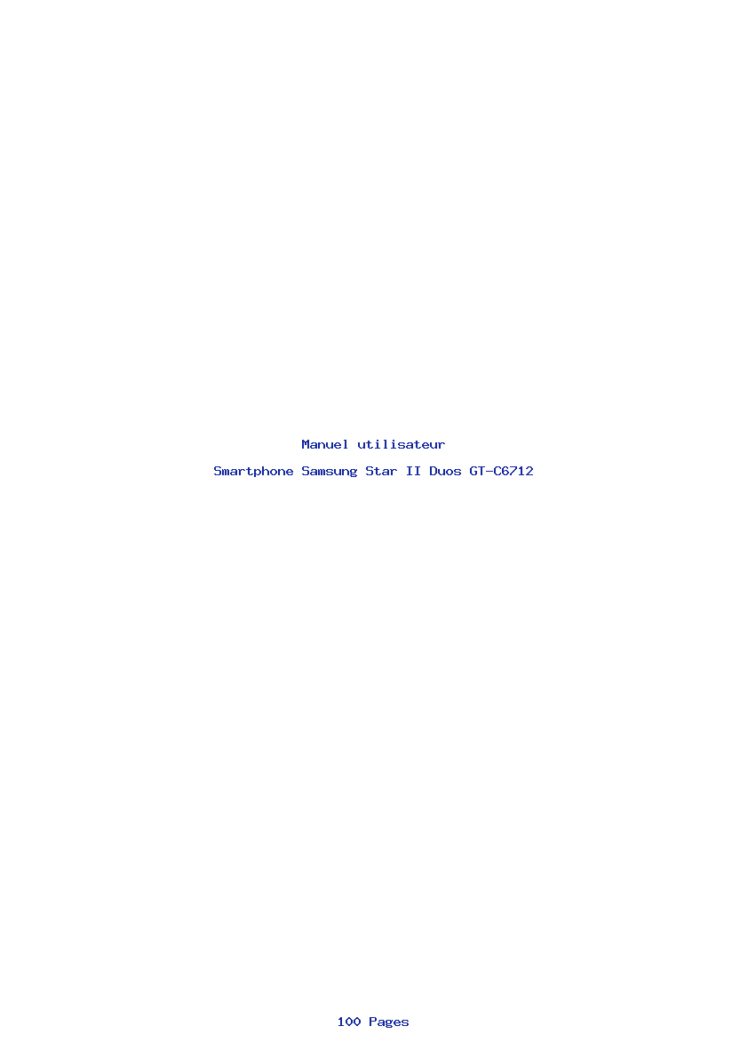 Page 1 de la notice Manuel utilisateur Samsung Star II Duos GT-C6712