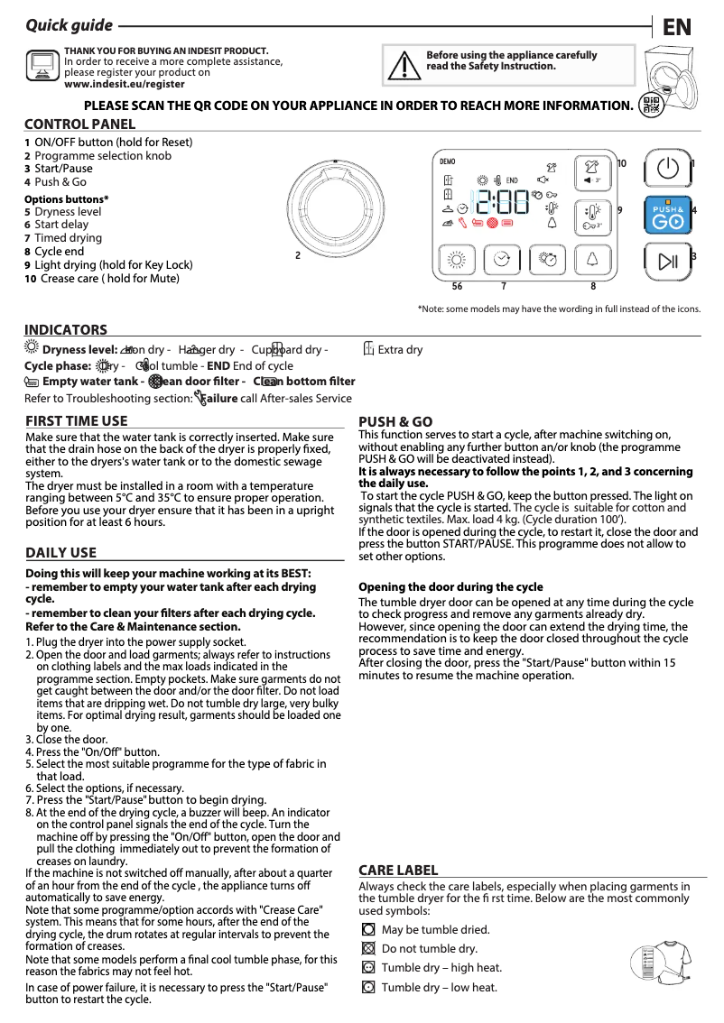 Page n°1 - Guide d'installation Indesit YT M11 83K RX EU