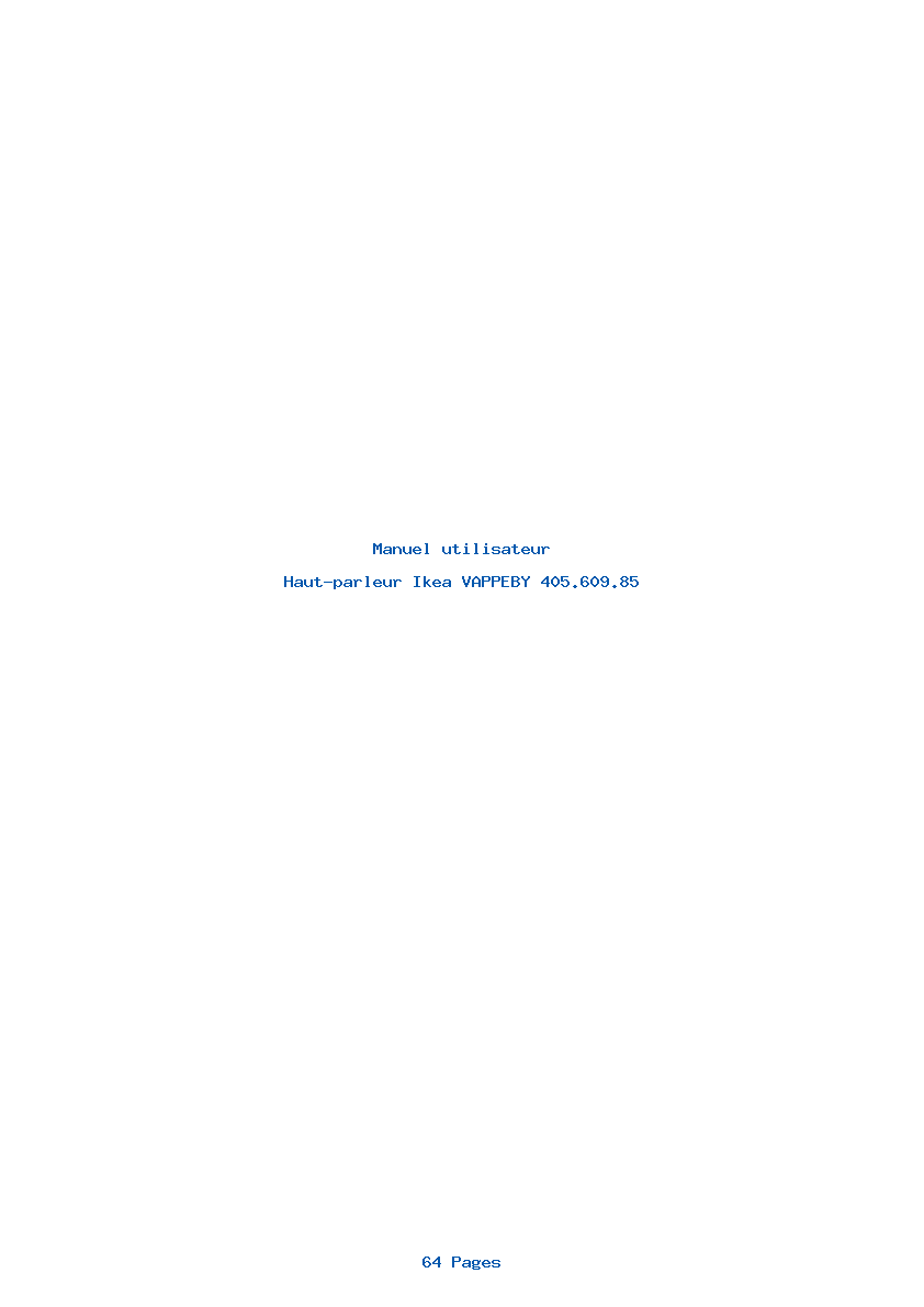 Page 1 de la notice Manuel utilisateur Ikea VAPPEBY 405.609.85