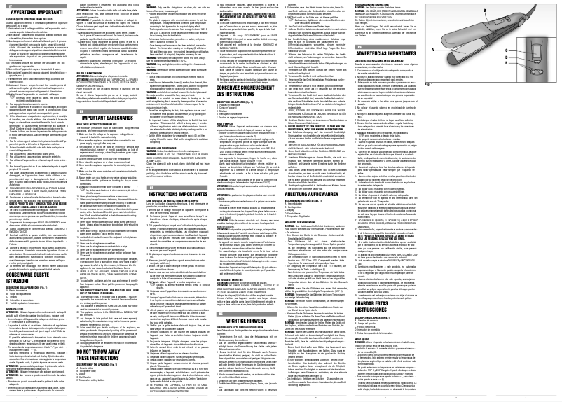 Page 1 of the manual User Manual Ariete 8142