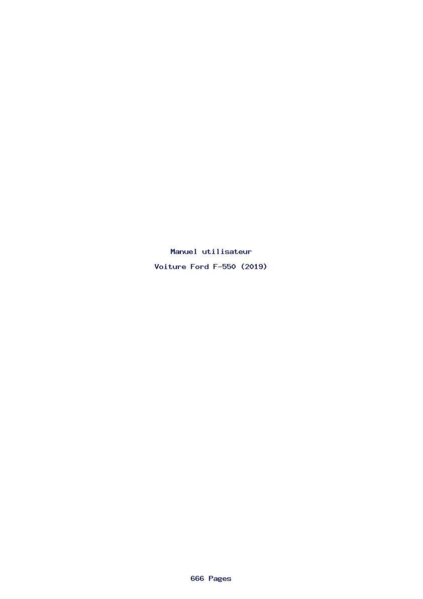 Page 1 de la notice Manuel utilisateur Ford F-550 (2019)