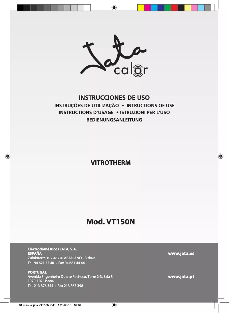 Page 1 de la notice Manuel utilisateur Jata VT150N